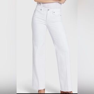 NYDJ Trouser Teresa Plus Size 14 Inseam 33' Wide Leg High Rise Jean Optic White